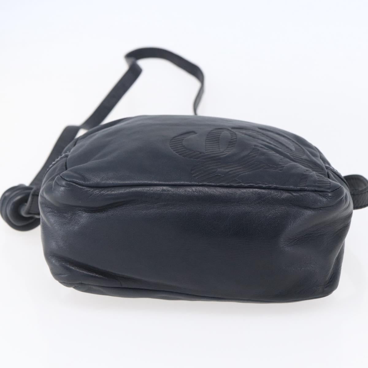 LOEWE Anagram Shoulder Bag Leather Navy Auth bs30840