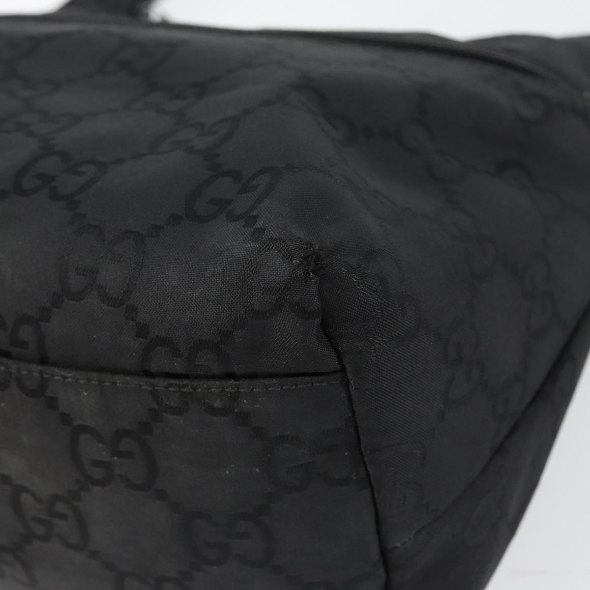 GUCCI GG Canvas Shoulder Bag Nylon Black Silver 001 3386 Auth bs30841