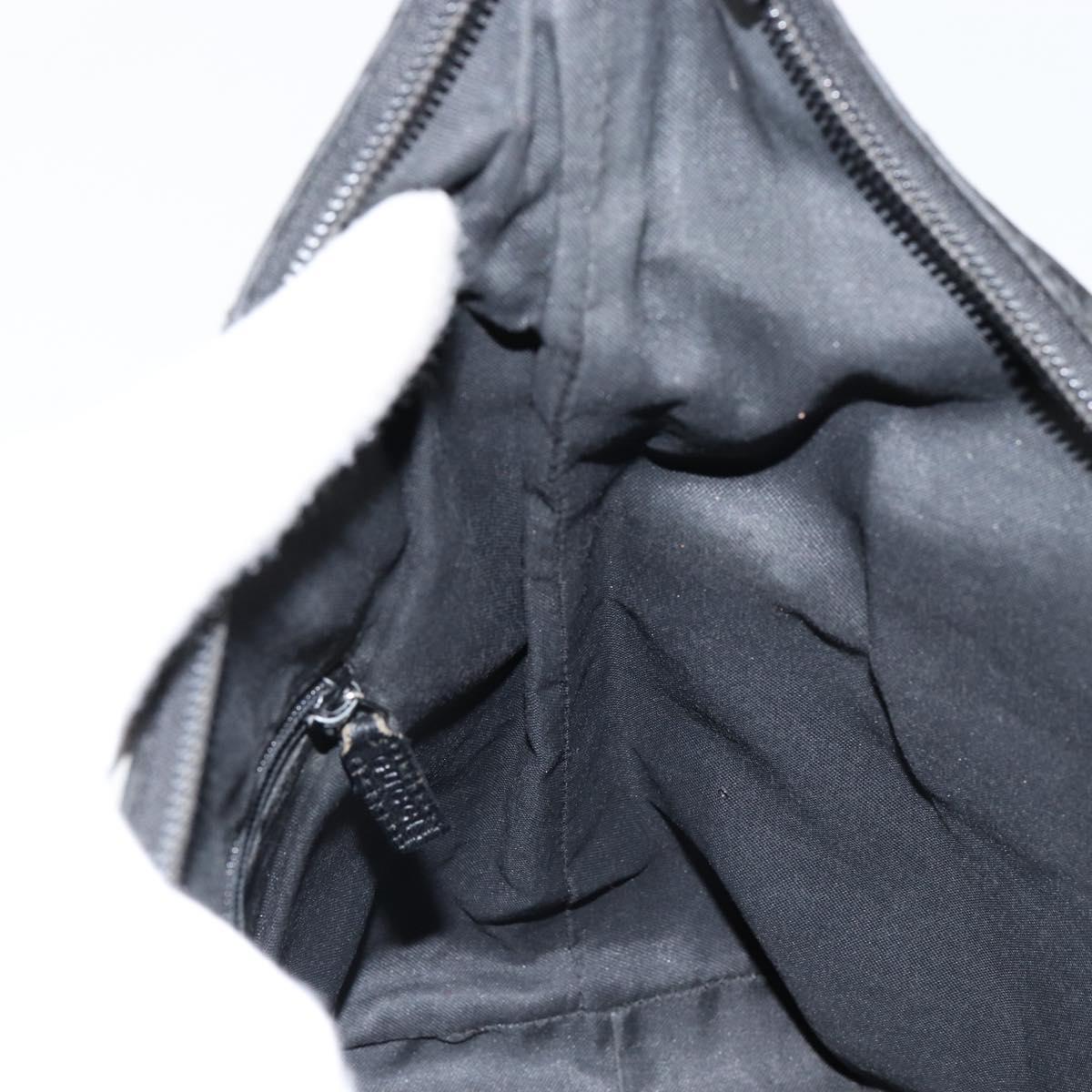 GUCCI GG Canvas Shoulder Bag Nylon Black Silver 001 3386 Auth bs30841