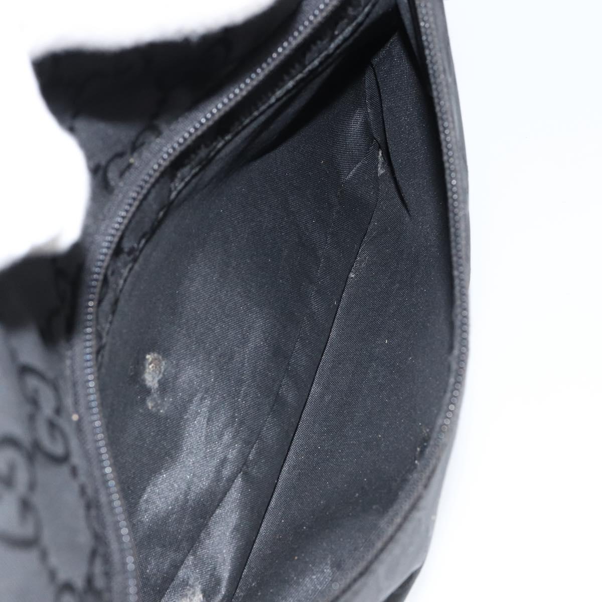 GUCCI GG Canvas Shoulder Bag Nylon Black Silver 001 3386 Auth bs30841