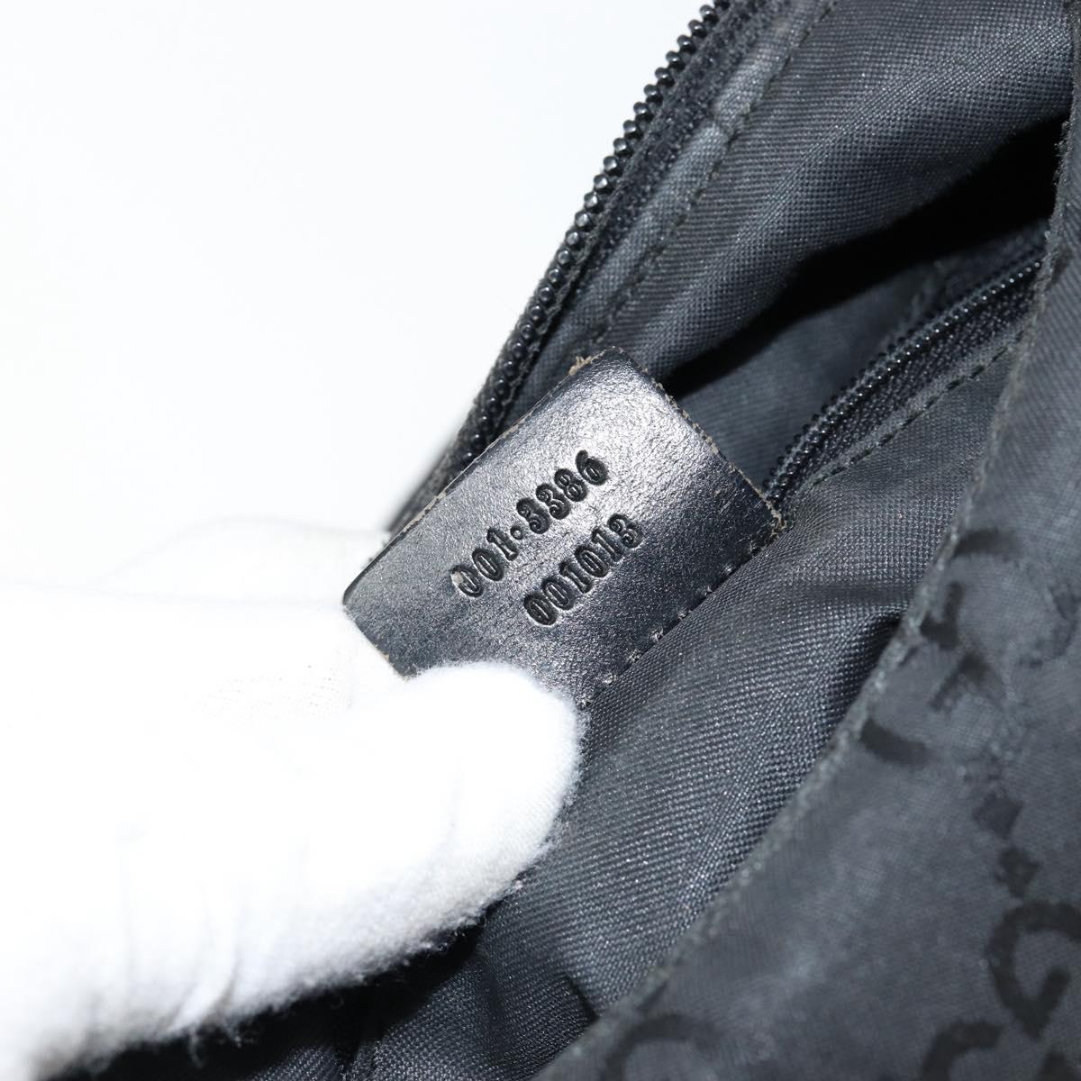 GUCCI GG Canvas Shoulder Bag Nylon Black Silver 001 3386 Auth bs30841