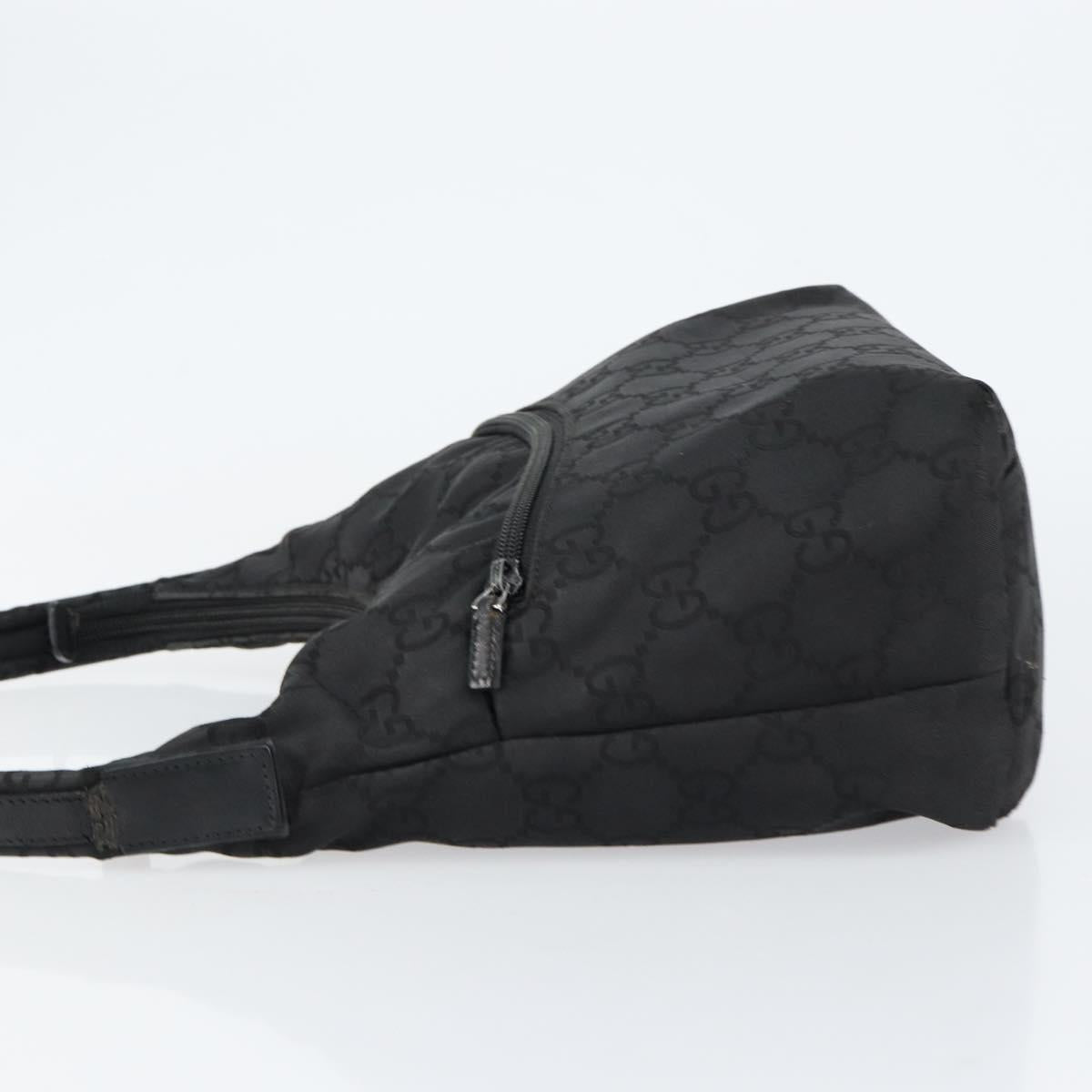 GUCCI GG Canvas Shoulder Bag Nylon Black Silver 001 3386 Auth bs30841