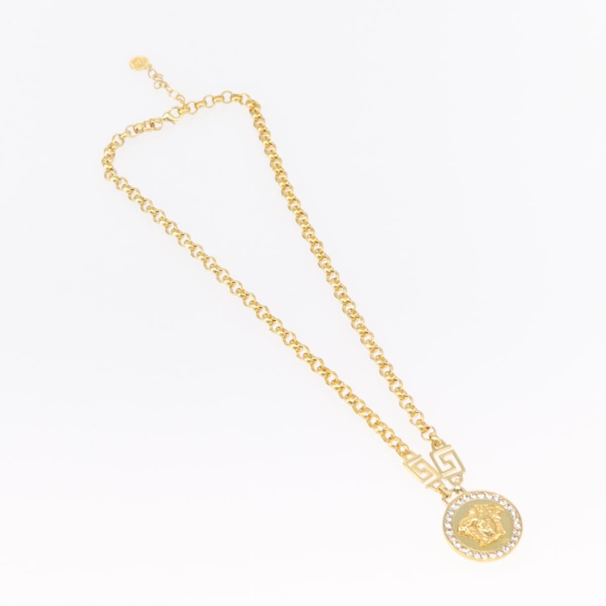 VERSACE Medusa Necklace metal Gold Auth bs30845