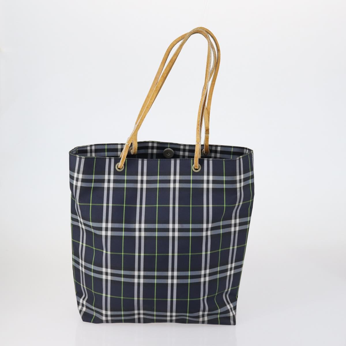 BURBERRY Nova Check Bag Canvas Nylon 3 Set Navy Beige Light blue Auth bs30848