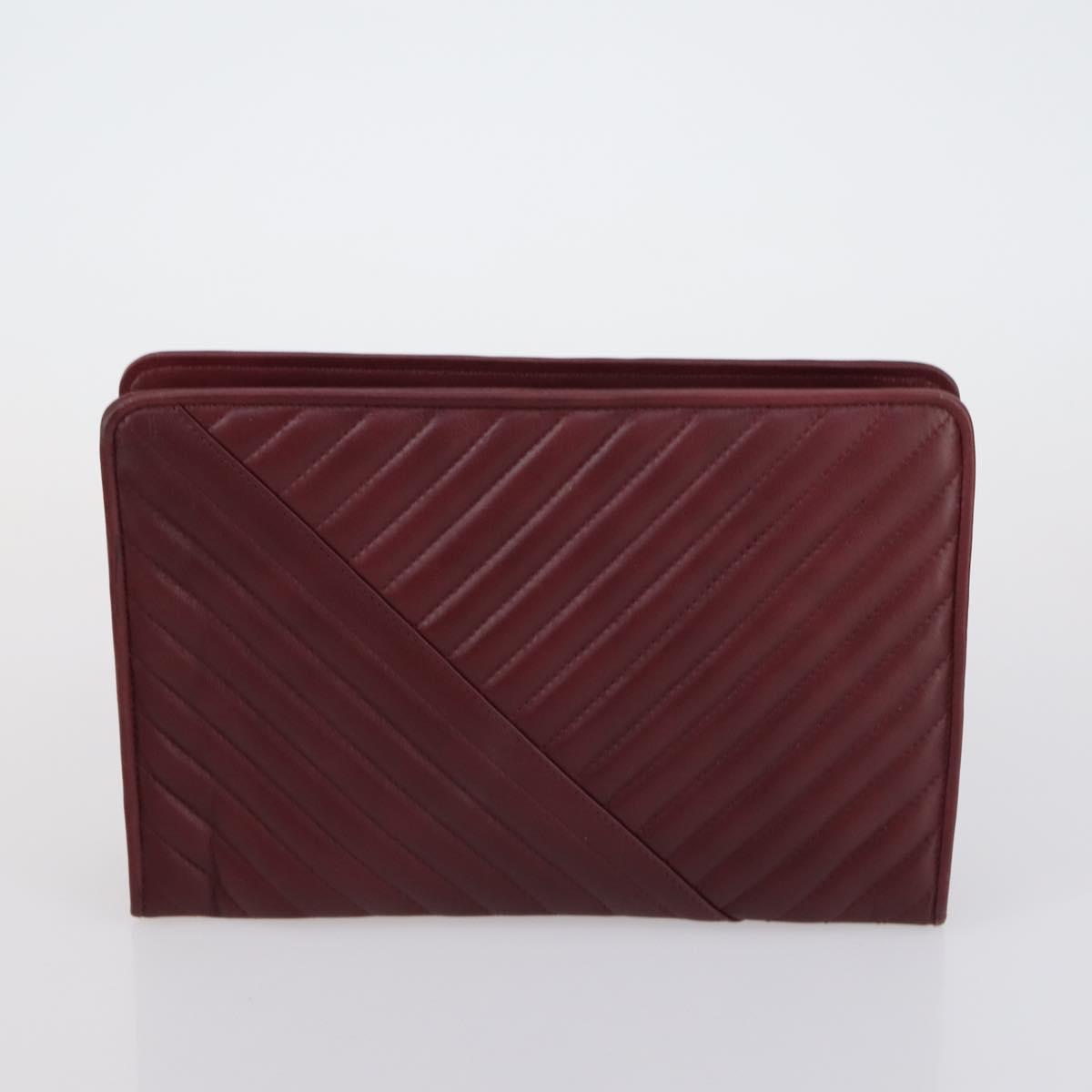 VALENTINO Hand Bag Leather Suede 3 Set Red Brown Auth bs30849