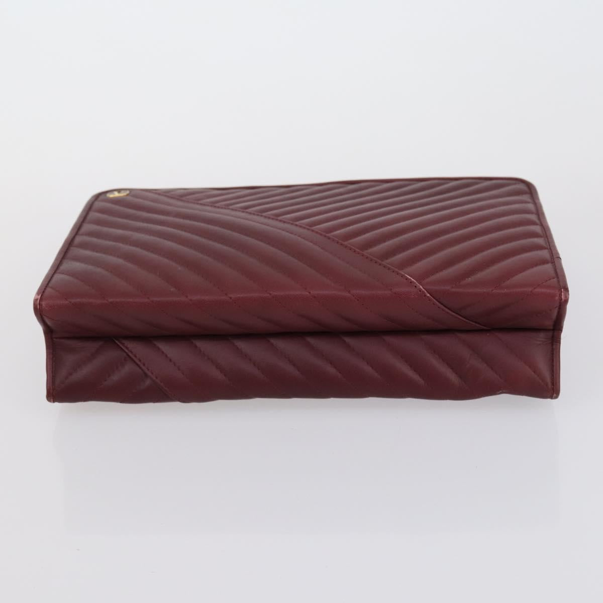 VALENTINO Hand Bag Leather Suede 3 Set Red Brown Auth bs30849