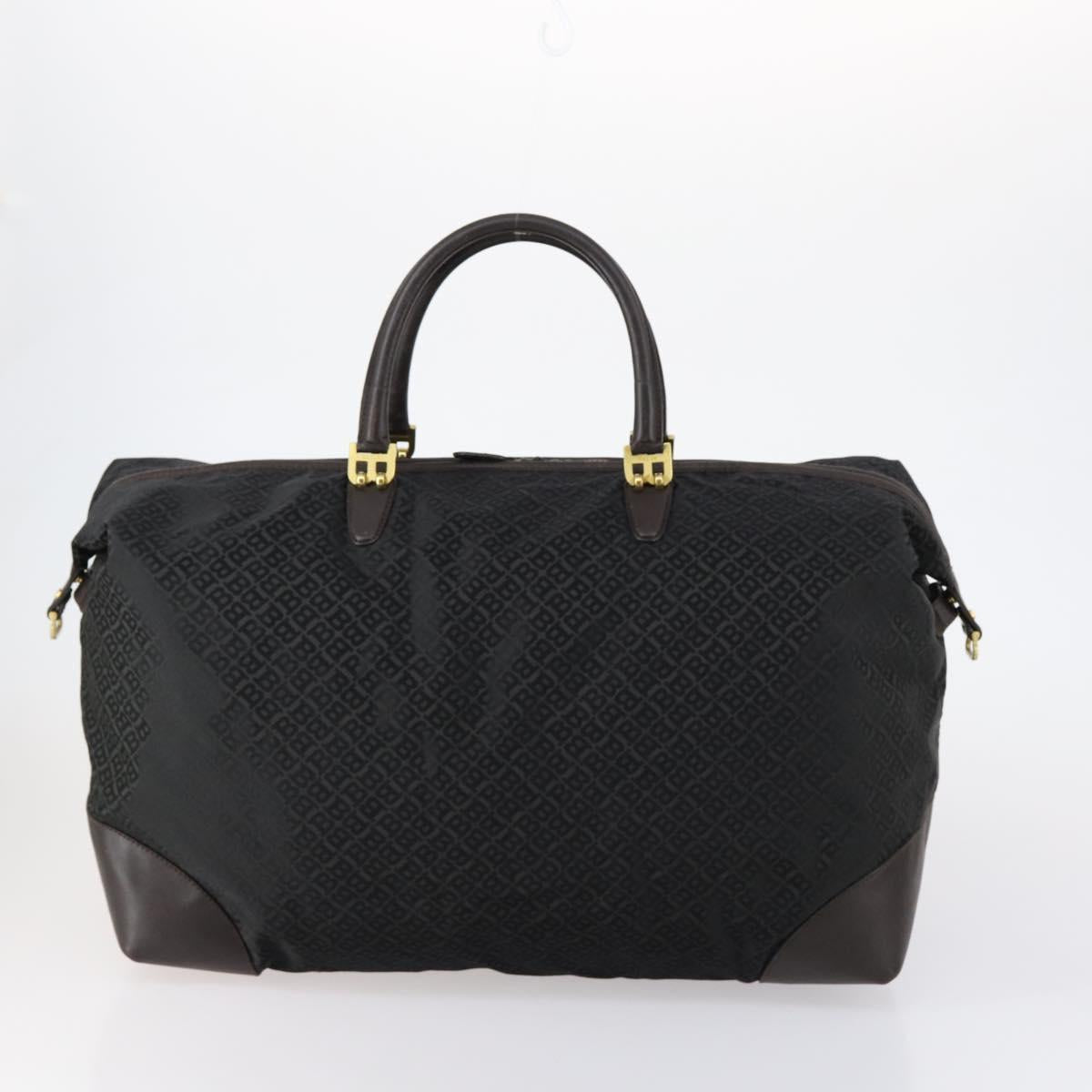 BALLY Boston Bag Leather Nylon 2 Set Black Auth bs30850