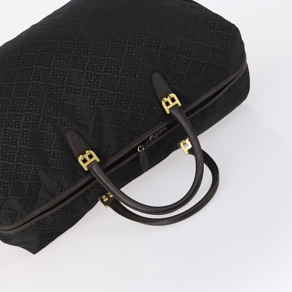 BALLY Boston Bag Leather Nylon 2 Set Black Auth bs30850