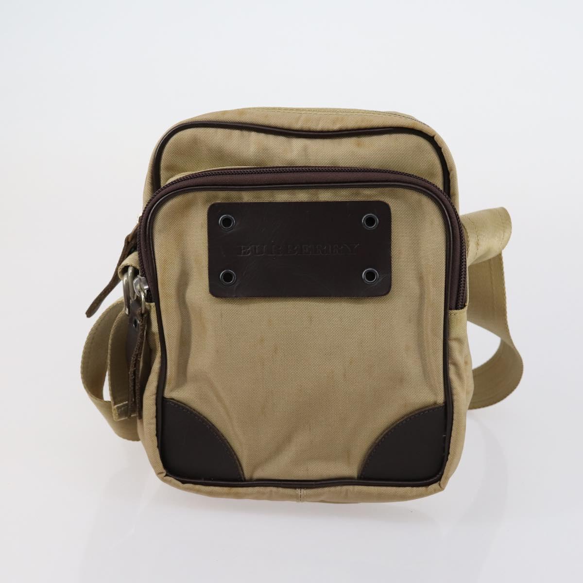 Burberrys Nova Check Shoulder Bag Nylon Leather 3 Set Beige Brown Auth bs30853