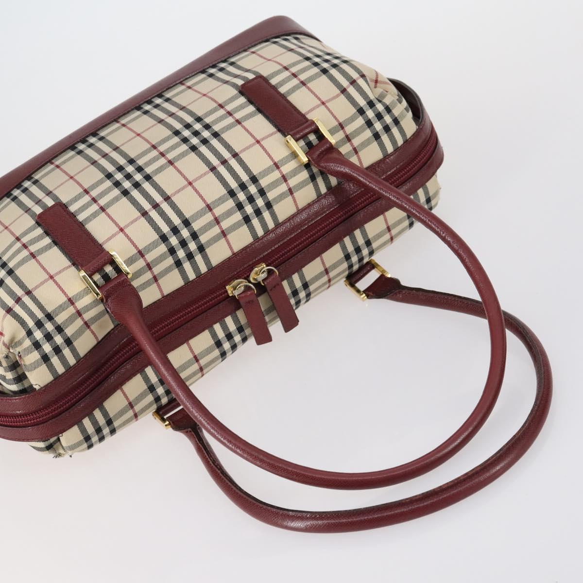 Burberrys Nova Check Shoulder Bag Nylon Leather 3 Set Beige Brown Auth bs30853