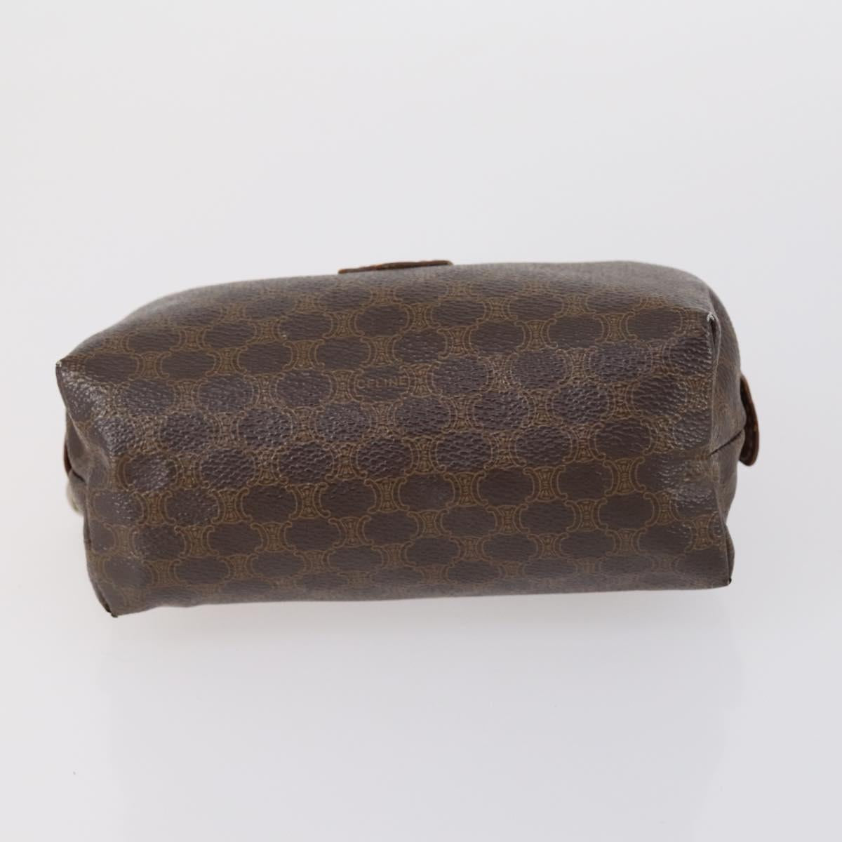 CELINE Macadam Canvas Clutch Bag PVC Leather 3 Set Brown Auth bs30854