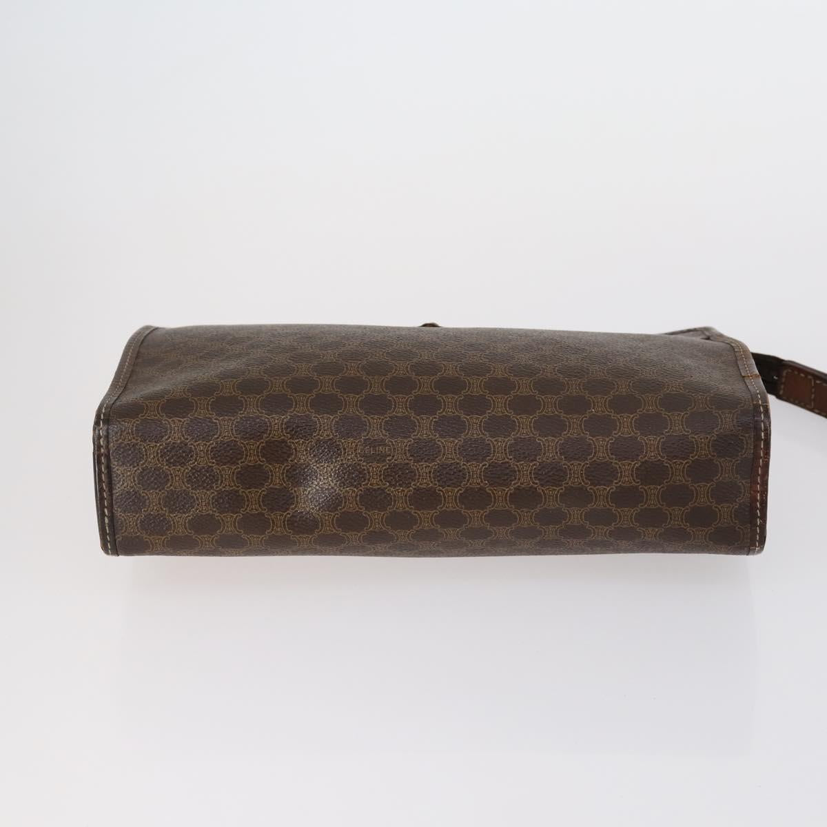 CELINE Macadam Canvas Clutch Bag PVC Leather 3 Set Brown Auth bs30854