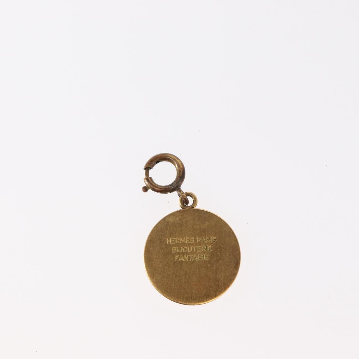 HERMES Charm Metal Leather 3 Set Red Gold Silver Auth bs30857