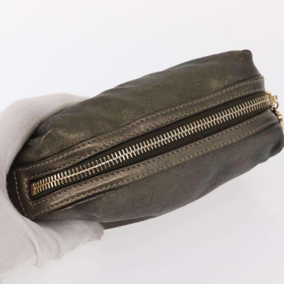 GUCCI GG Canvas Pouch 3 Set Pink Gold beige Auth bs30858