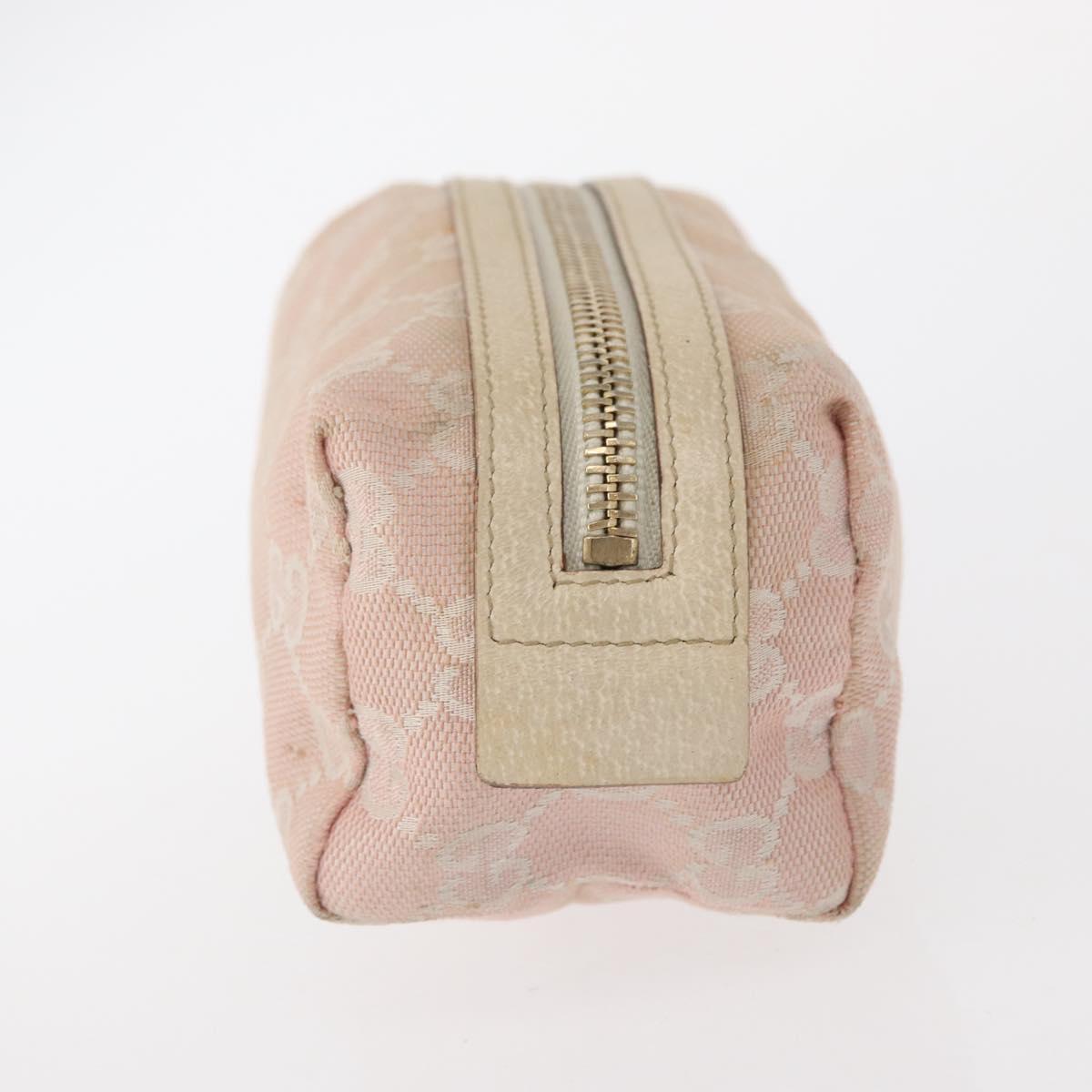 GUCCI GG Canvas Pouch 3 Set Pink Gold beige Auth bs30858