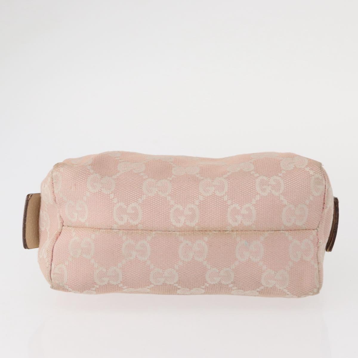 GUCCI GG Canvas Pouch 3 Set Pink Gold beige Auth bs30858