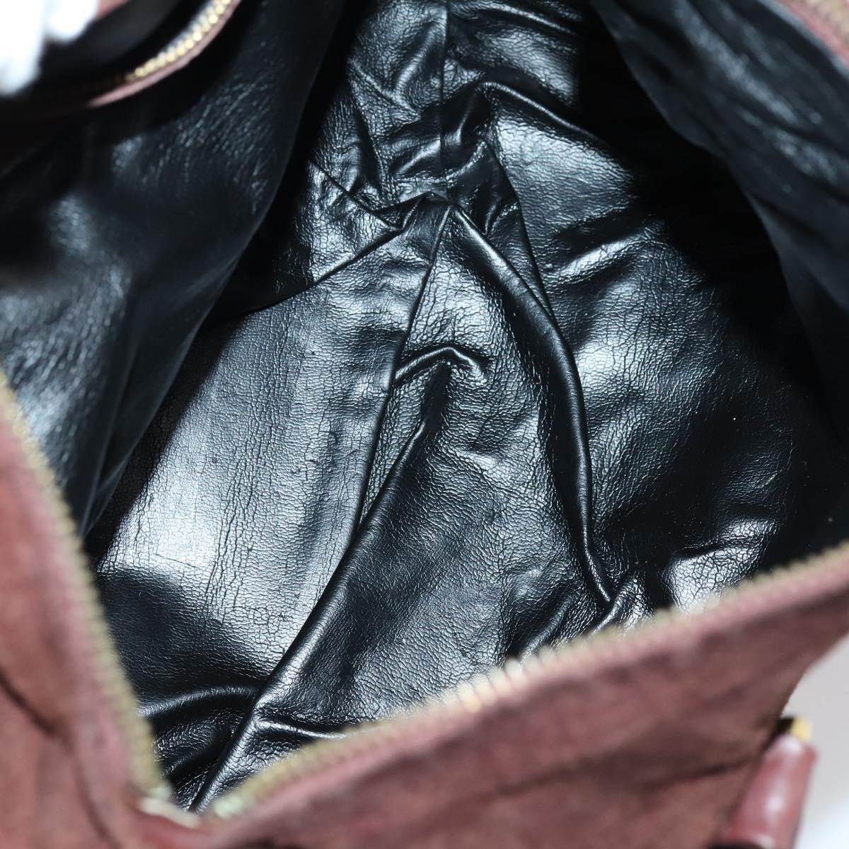 Christian Dior BOTTEGA VENETA Hand Bag Suede PVC 2 Set Brown Gold Auth bs30859