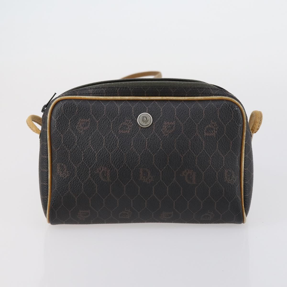 Christian Dior BOTTEGA VENETA Hand Bag Suede PVC 2 Set Brown Gold Auth bs30859