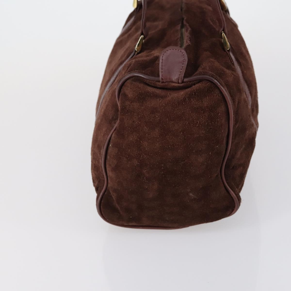 Christian Dior BOTTEGA VENETA Hand Bag Suede PVC 2 Set Brown Gold Auth bs30859