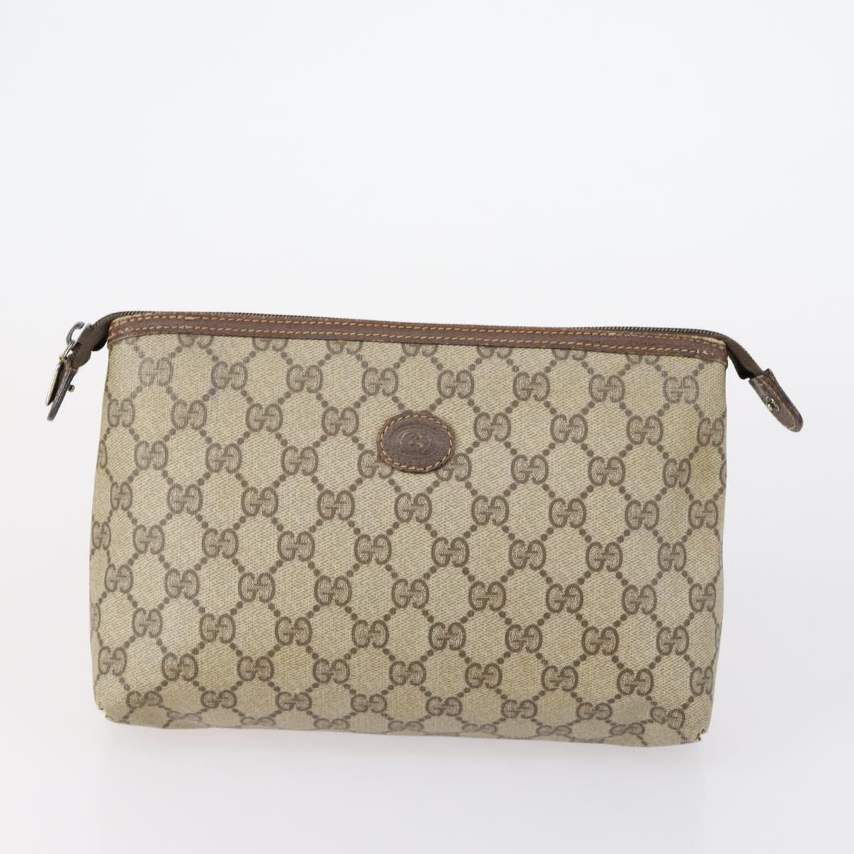 GUCCI GG Canvas Supreme Pouch 3 Set Pink Black beige Auth bs30861