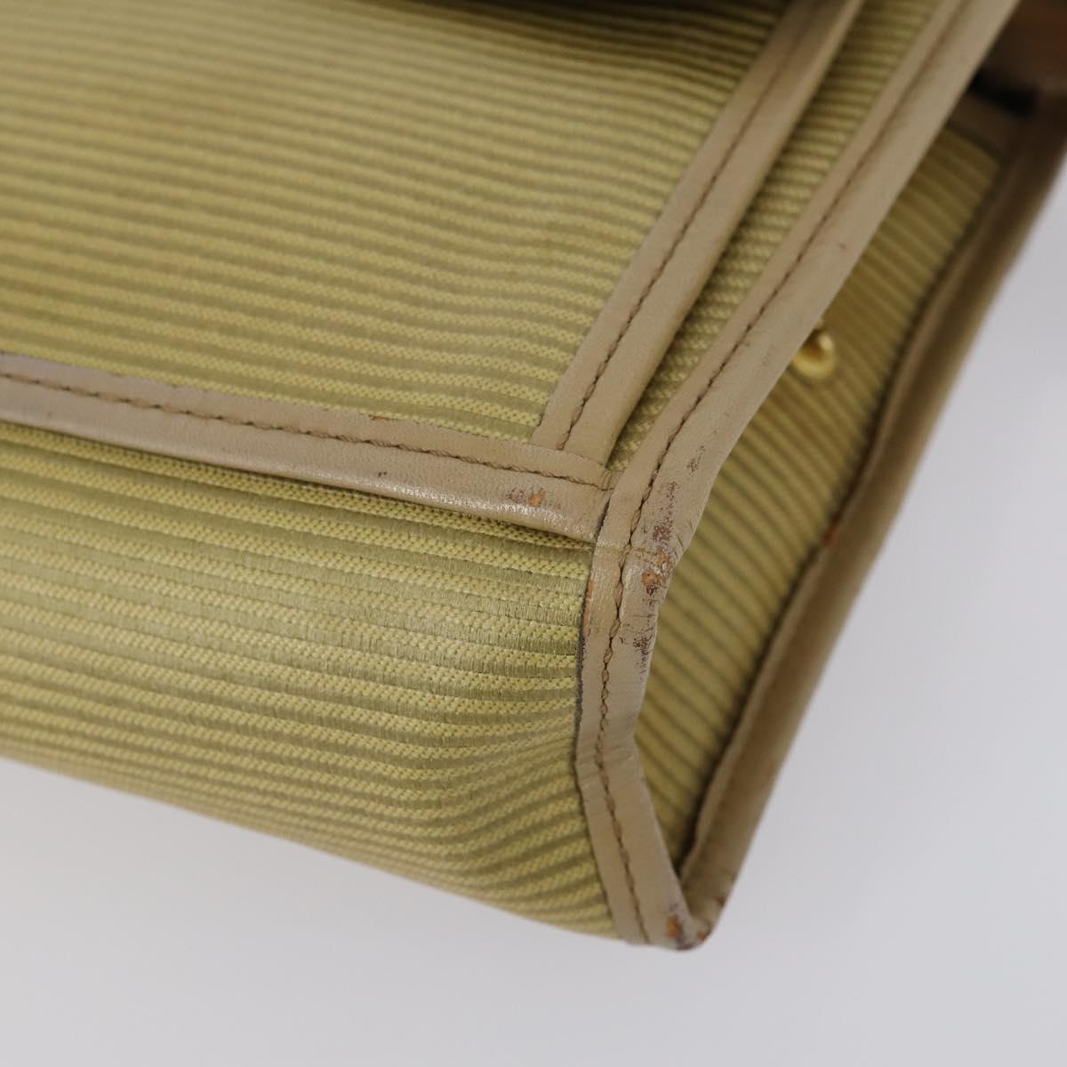 SAINT LAURENT Clutch Bag Leather 2 Set Beige Black Auth bs30862