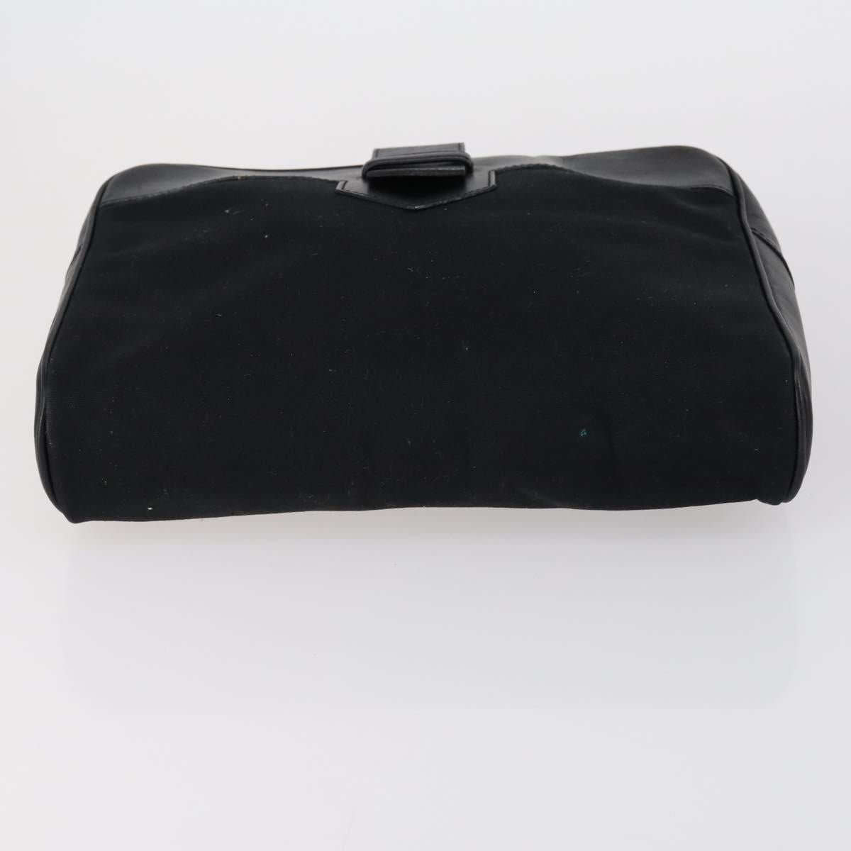 SAINT LAURENT Clutch Bag Leather 2 Set Beige Black Auth bs30862