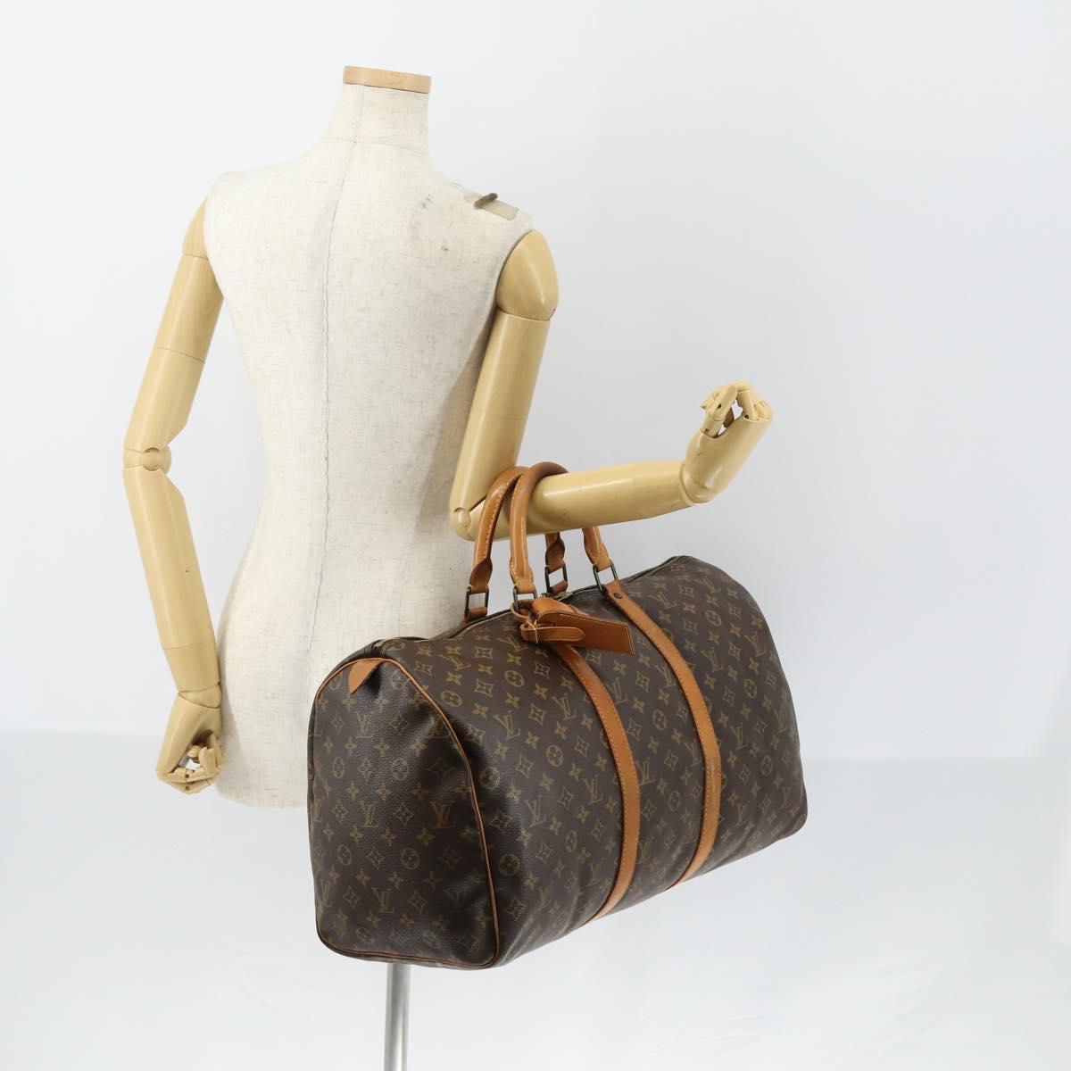 LOUIS VUITTON Monogram Keepall 50 Boston Bag M41426 LV Auth bs30887