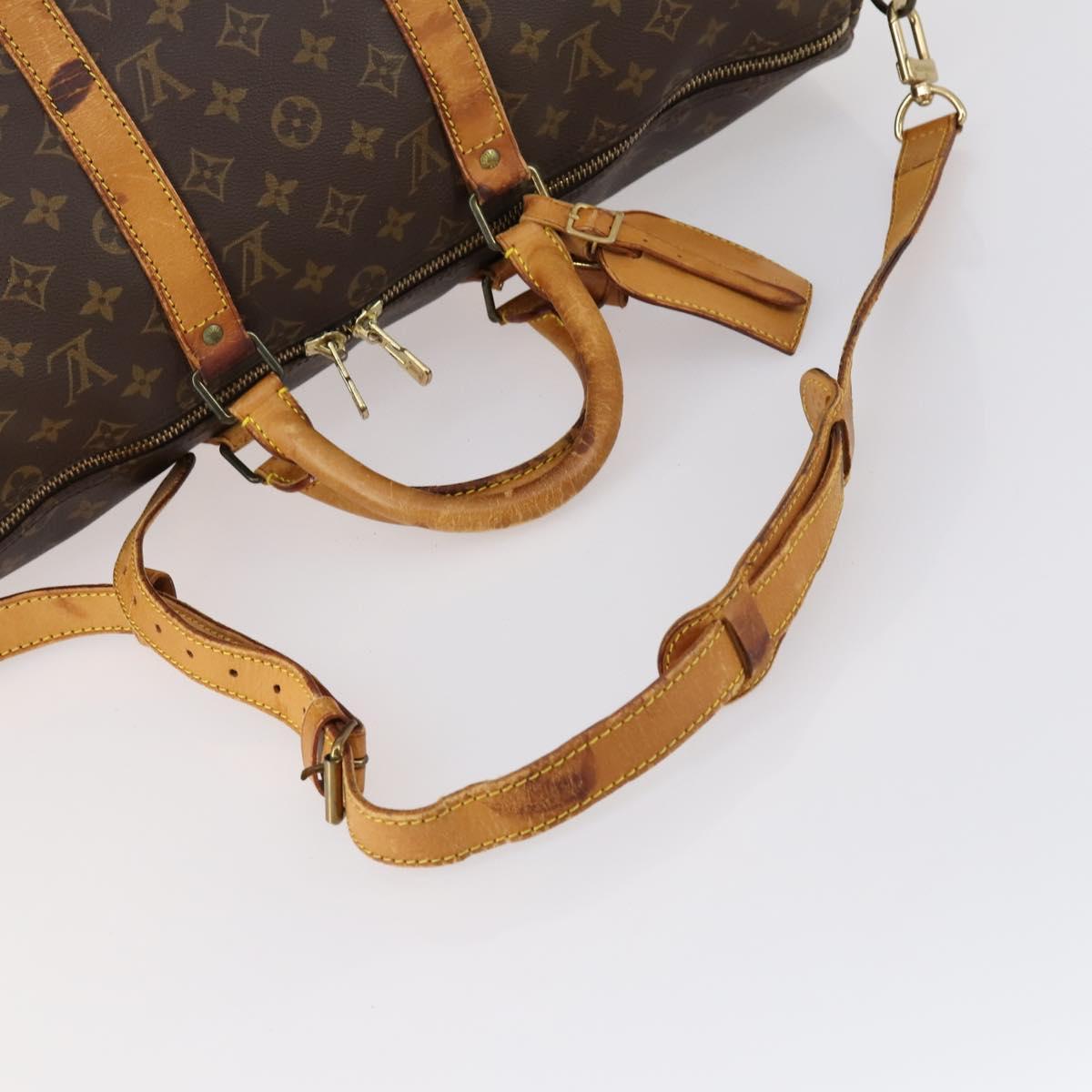 LOUIS VUITTON Monogram Keepall Bandouliere 50 Boston Bag M41416 LV Auth bs30888