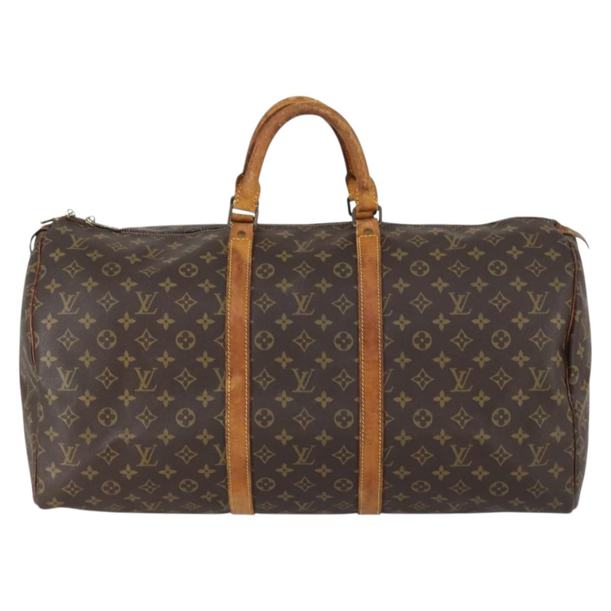 LOUIS VUITTON Monogram Keepall 55 Boston Bag M41424 LV Auth bs30890