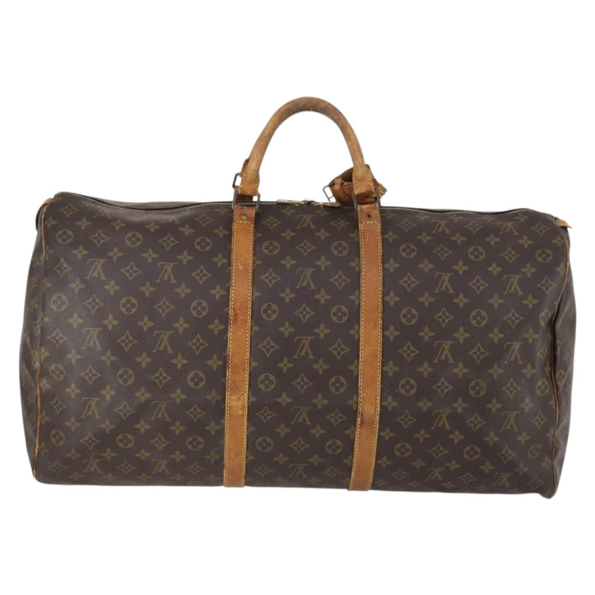 LOUIS VUITTON Monogram Keepall 60 Boston Bag M41422 LV Auth bs30892