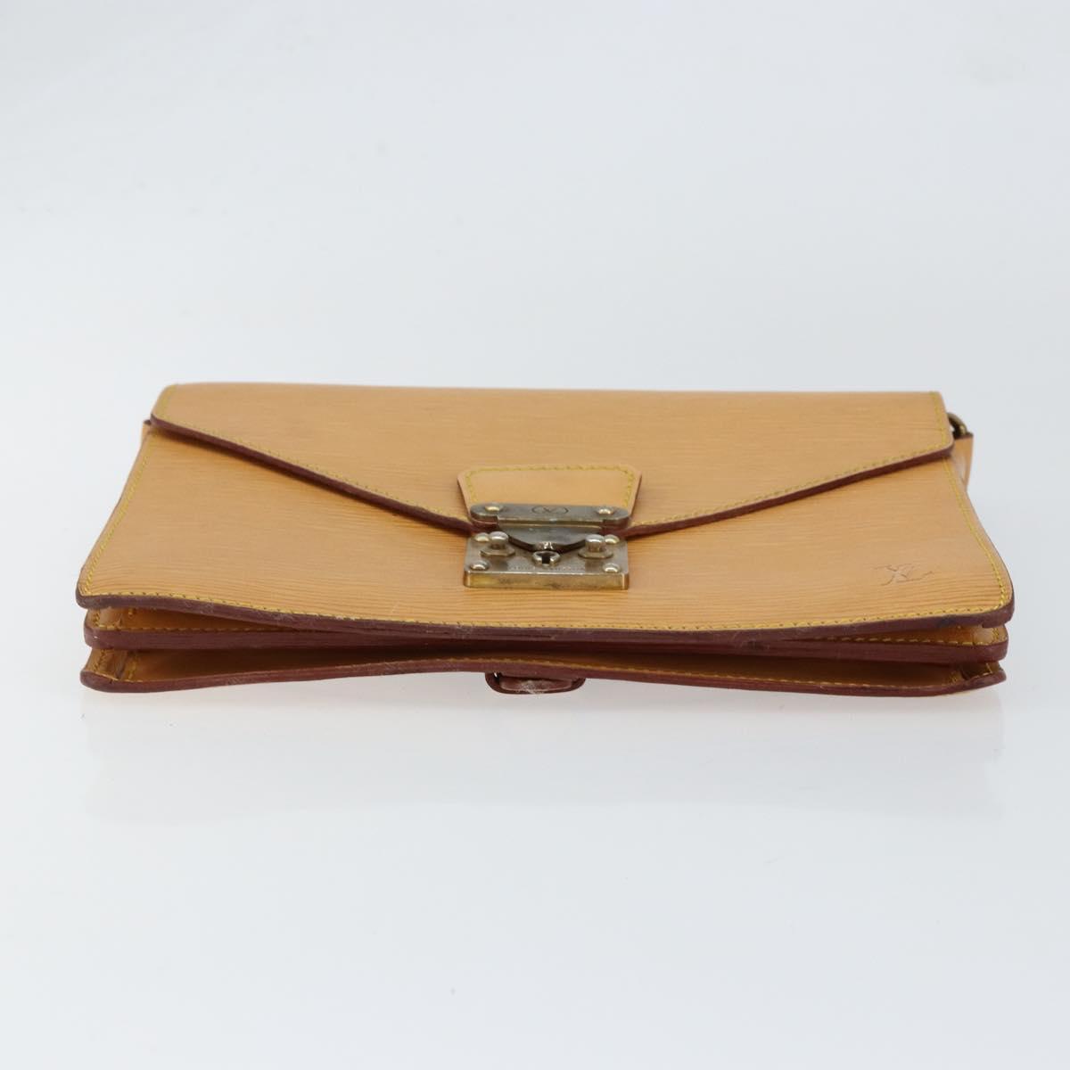 LOUIS VUITTON Epi Biface Hand Bag 2way Beige LV Auth bs30897