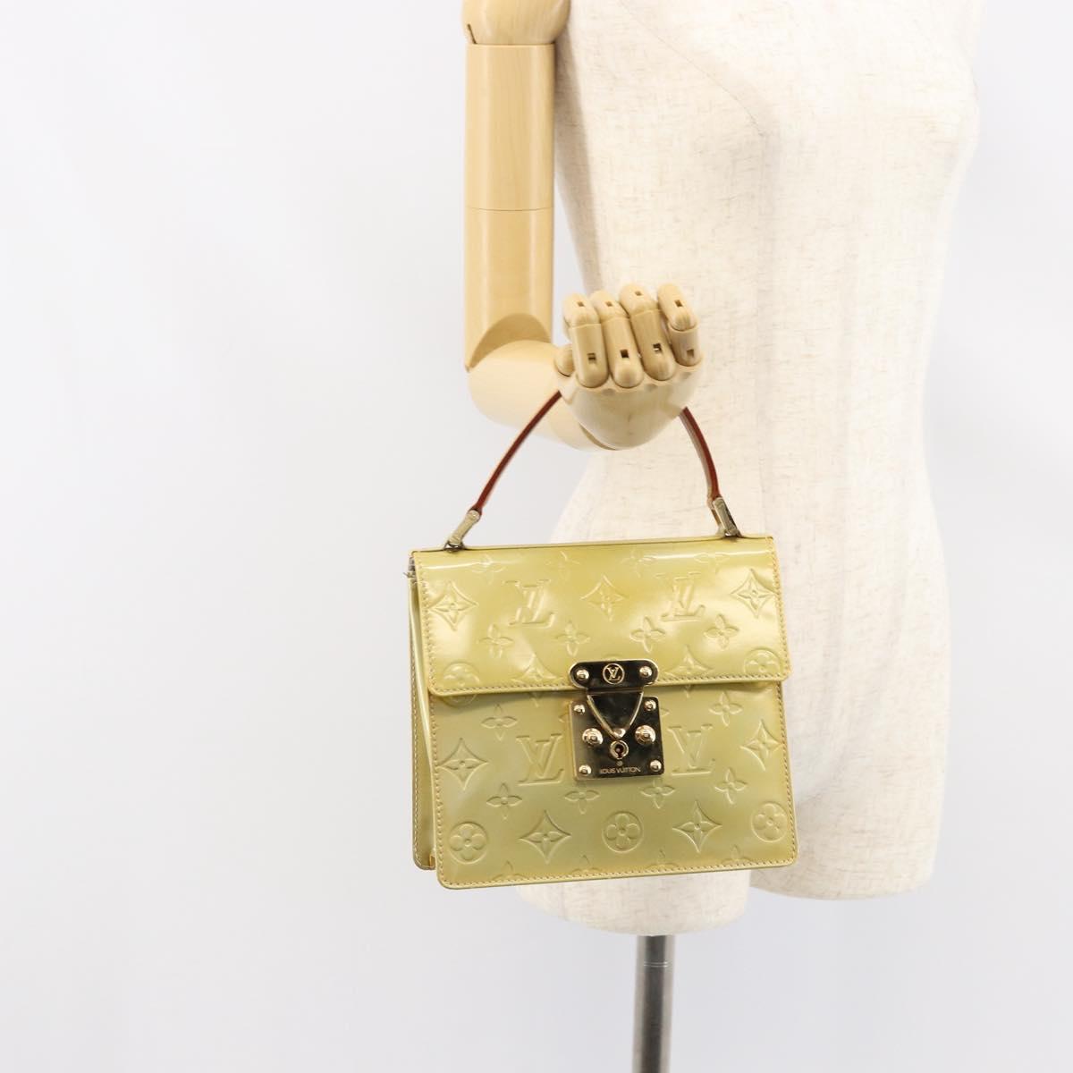 LOUIS VUITTON Monogram Vernis Spring Street Hand Bag Gris M91029 LV Auth bs30901