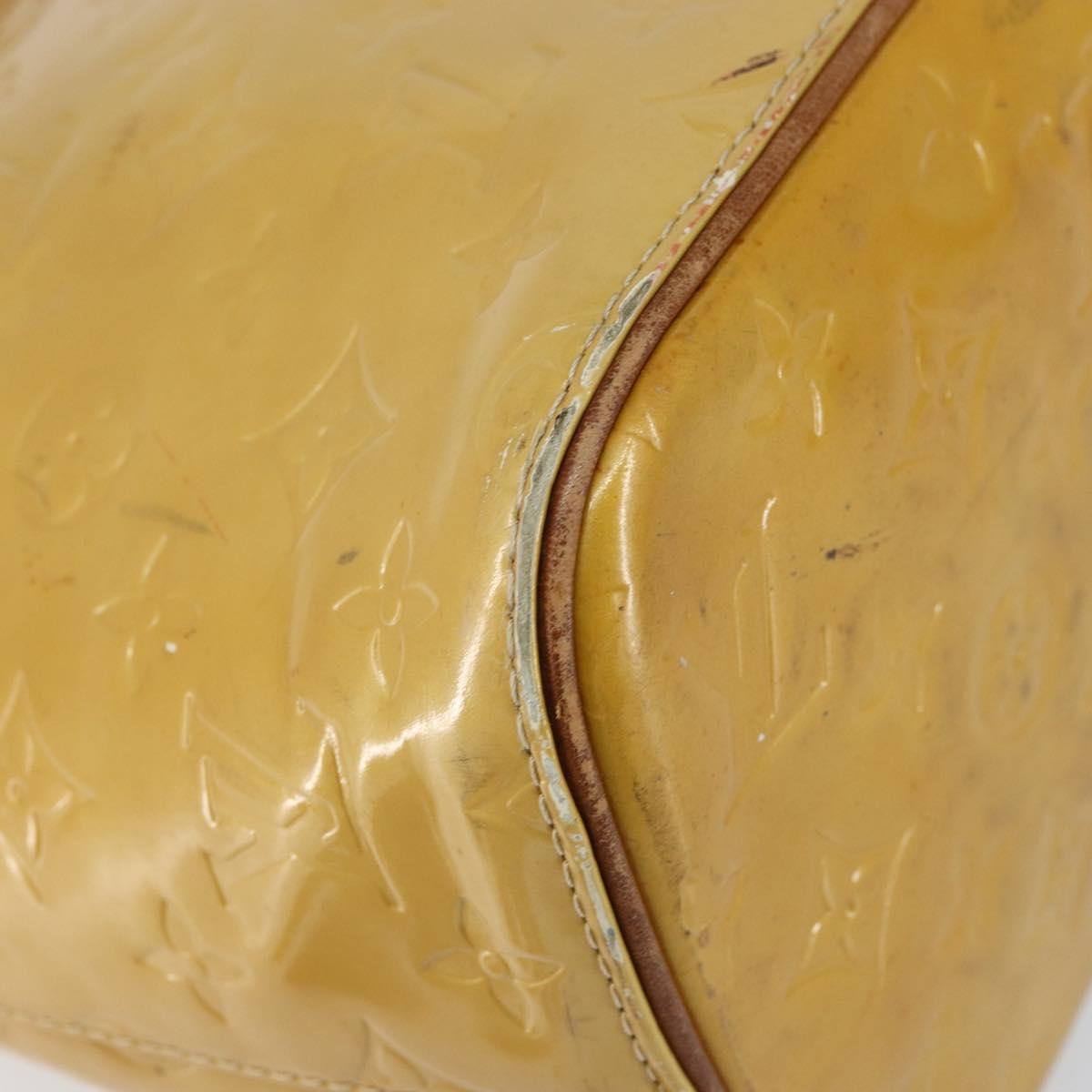 LOUIS VUITTON Monogram Vernis Houston Hand Bag Beige M91004 LV Auth bs30905