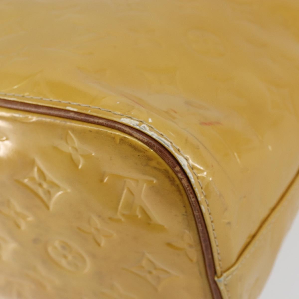 LOUIS VUITTON Monogram Vernis Houston Hand Bag Beige M91004 LV Auth bs30905