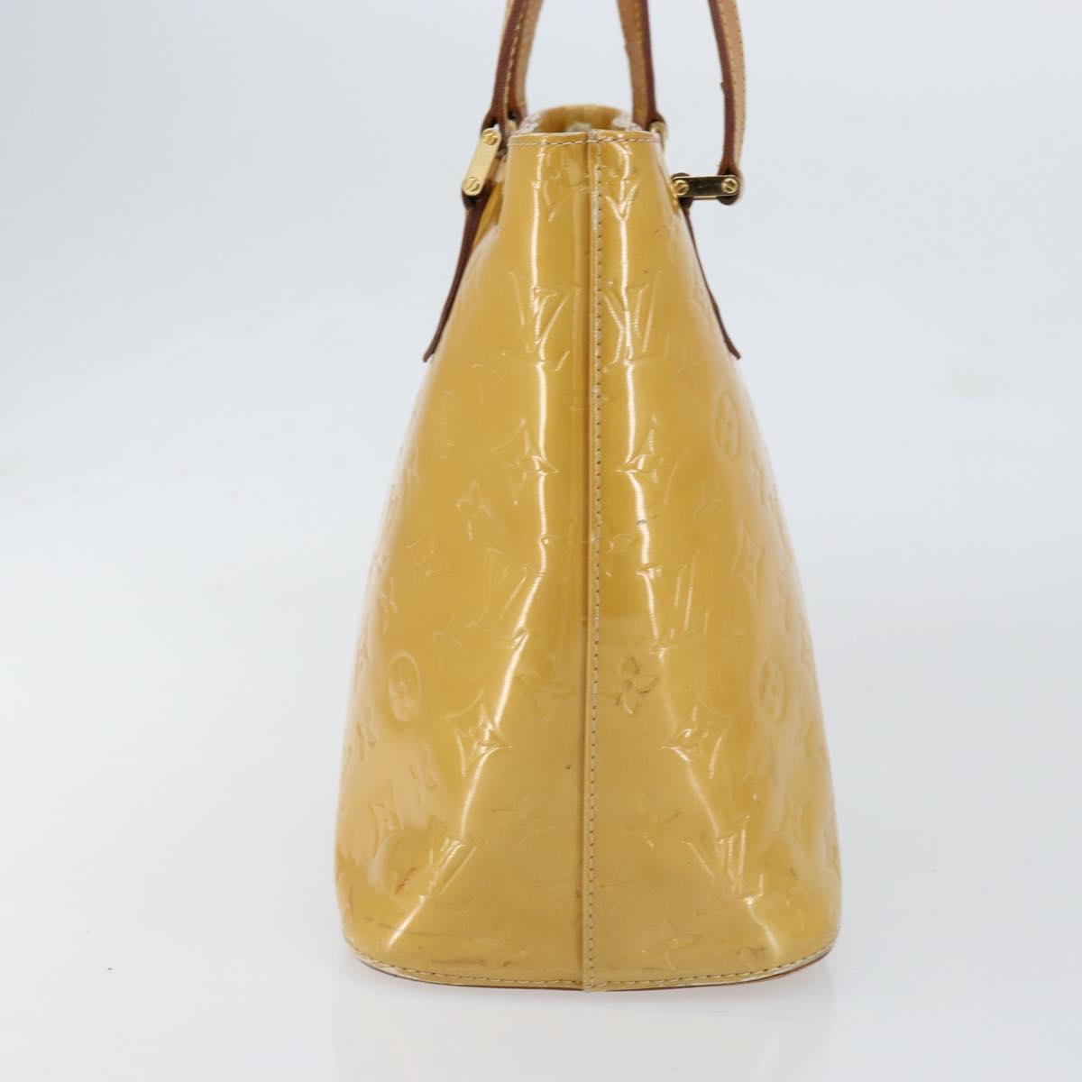 LOUIS VUITTON Monogram Vernis Houston Hand Bag Beige M91004 LV Auth bs30905