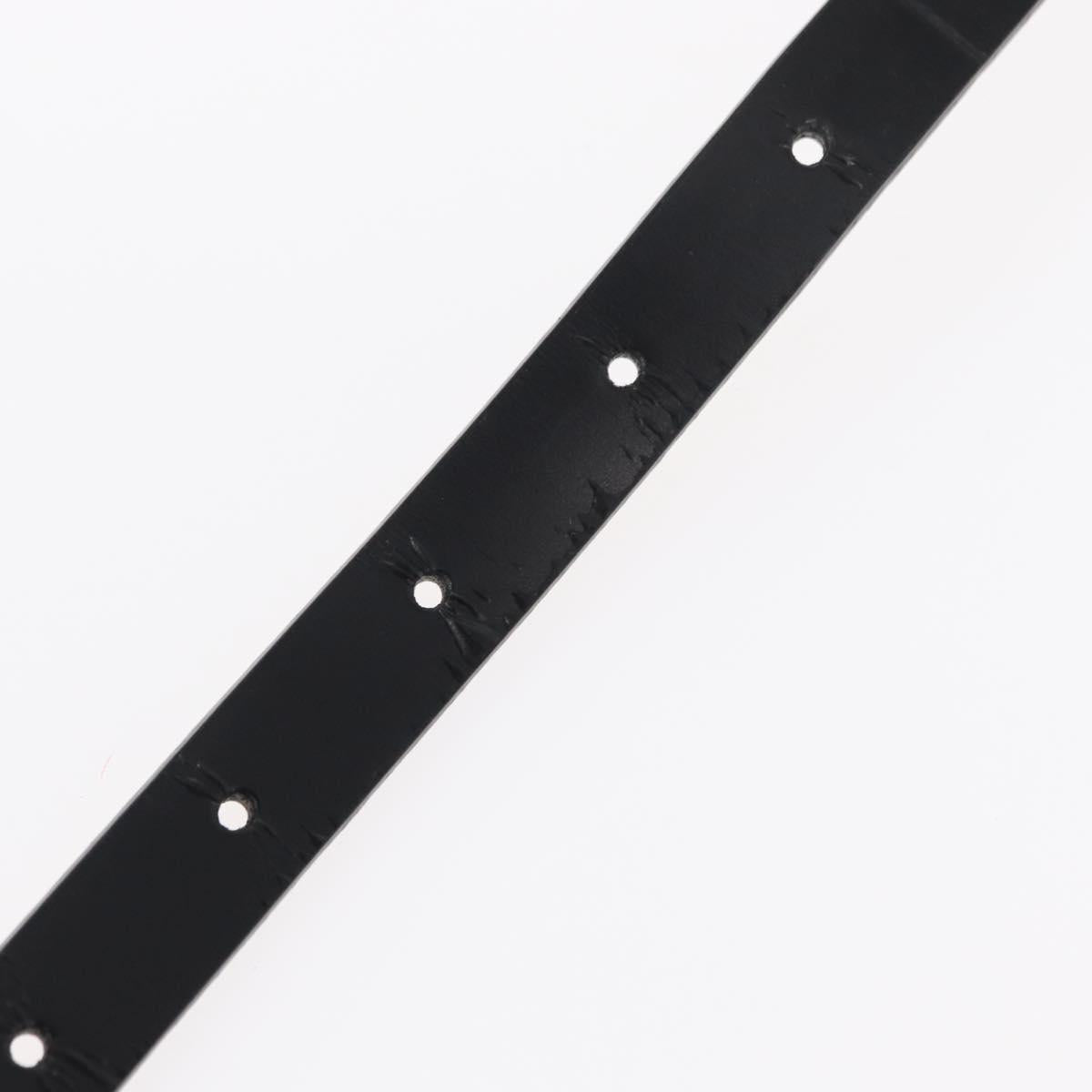 LOUIS VUITTON Ceinture Carre Belt Leather 34.6"" Black Silver LV Auth bs30911
