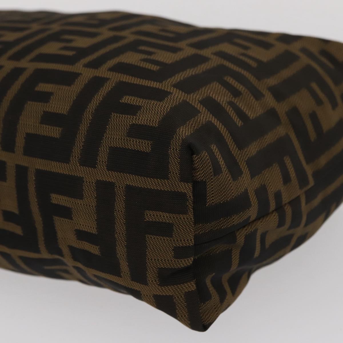 FENDI Zucca Canvas Pouch Black Brown Auth bs30912