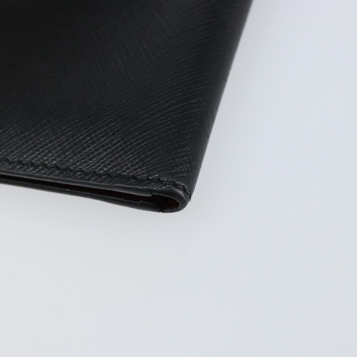 PRADA Card Case Safiano leather Black Auth bs30916
