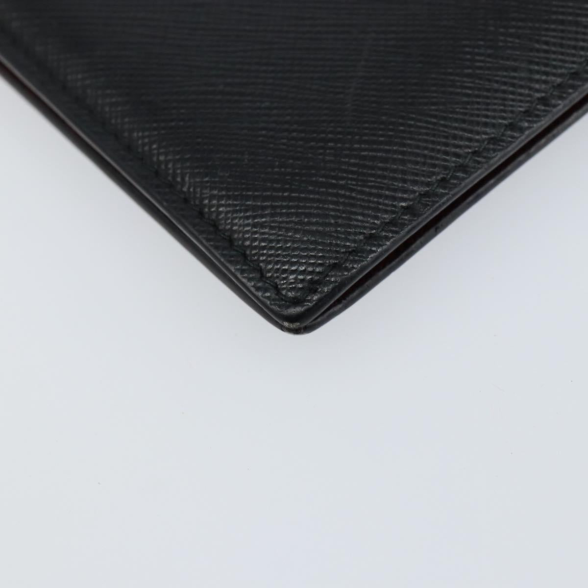 PRADA Card Case Safiano leather Black Auth bs30916
