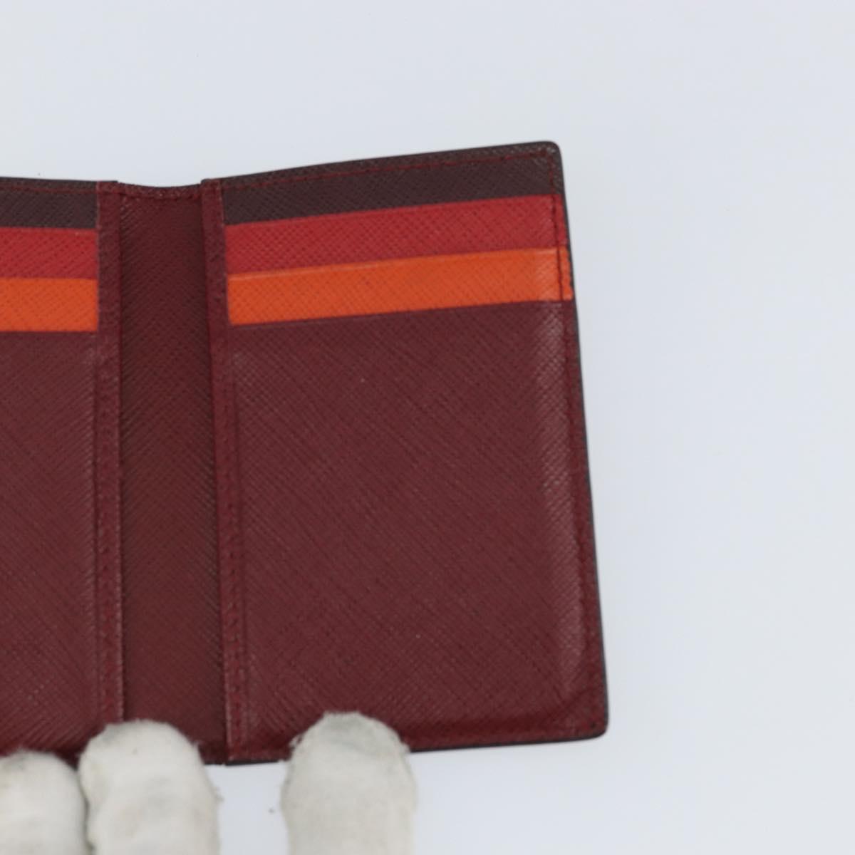 PRADA Card Case Safiano leather Black Auth bs30916