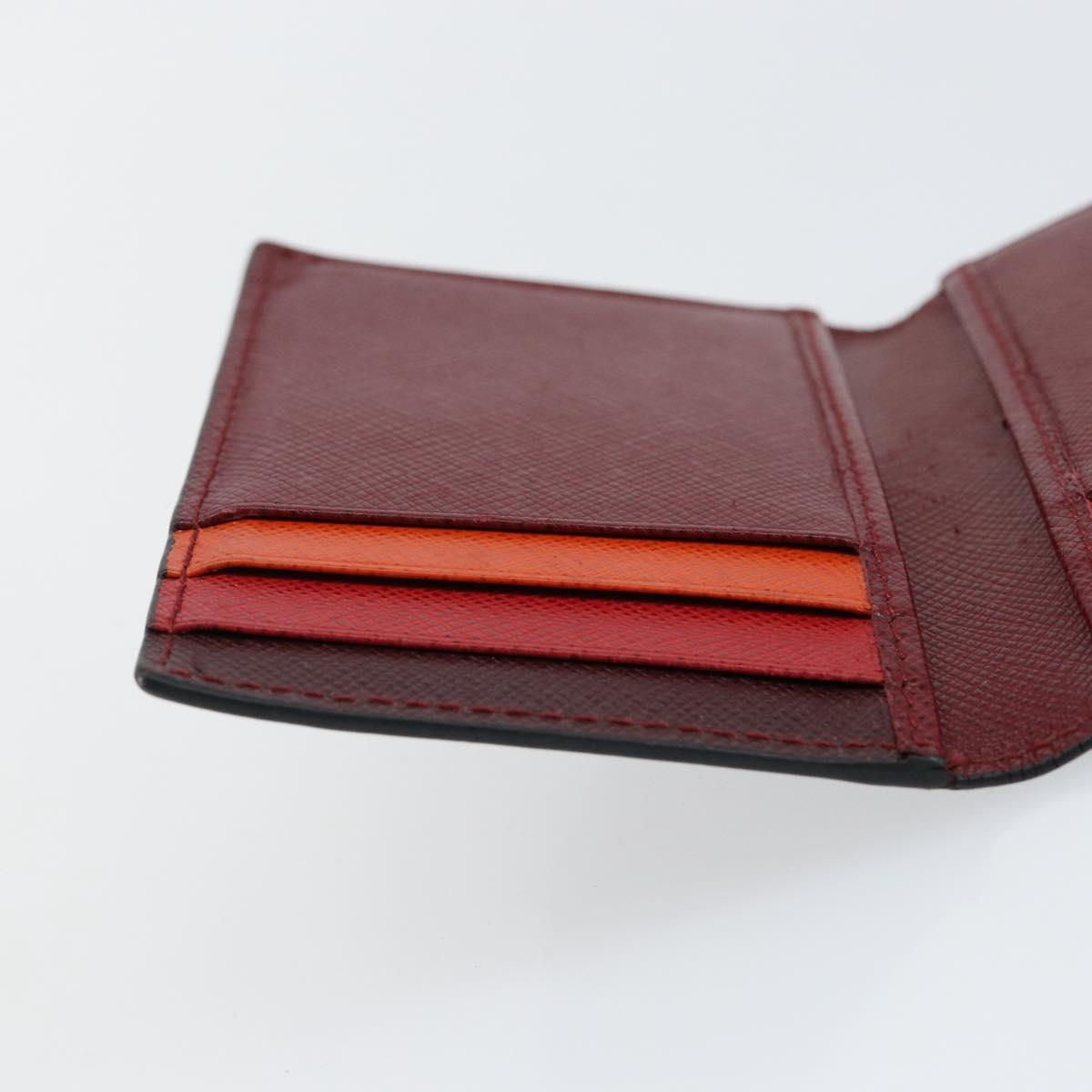 PRADA Card Case Safiano leather Black Auth bs30916