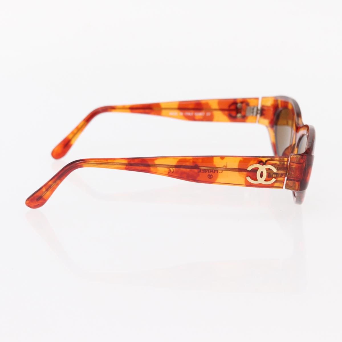 CHANEL Sunglasses Plastic Orange CC Auth bs30917