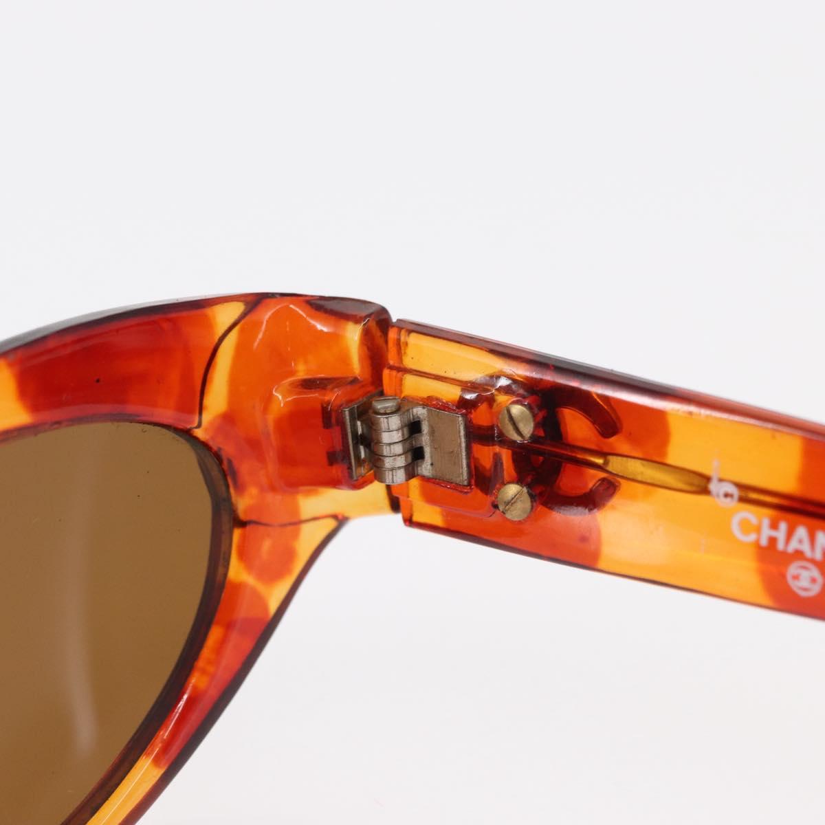 CHANEL Sunglasses Plastic Orange CC Auth bs30917