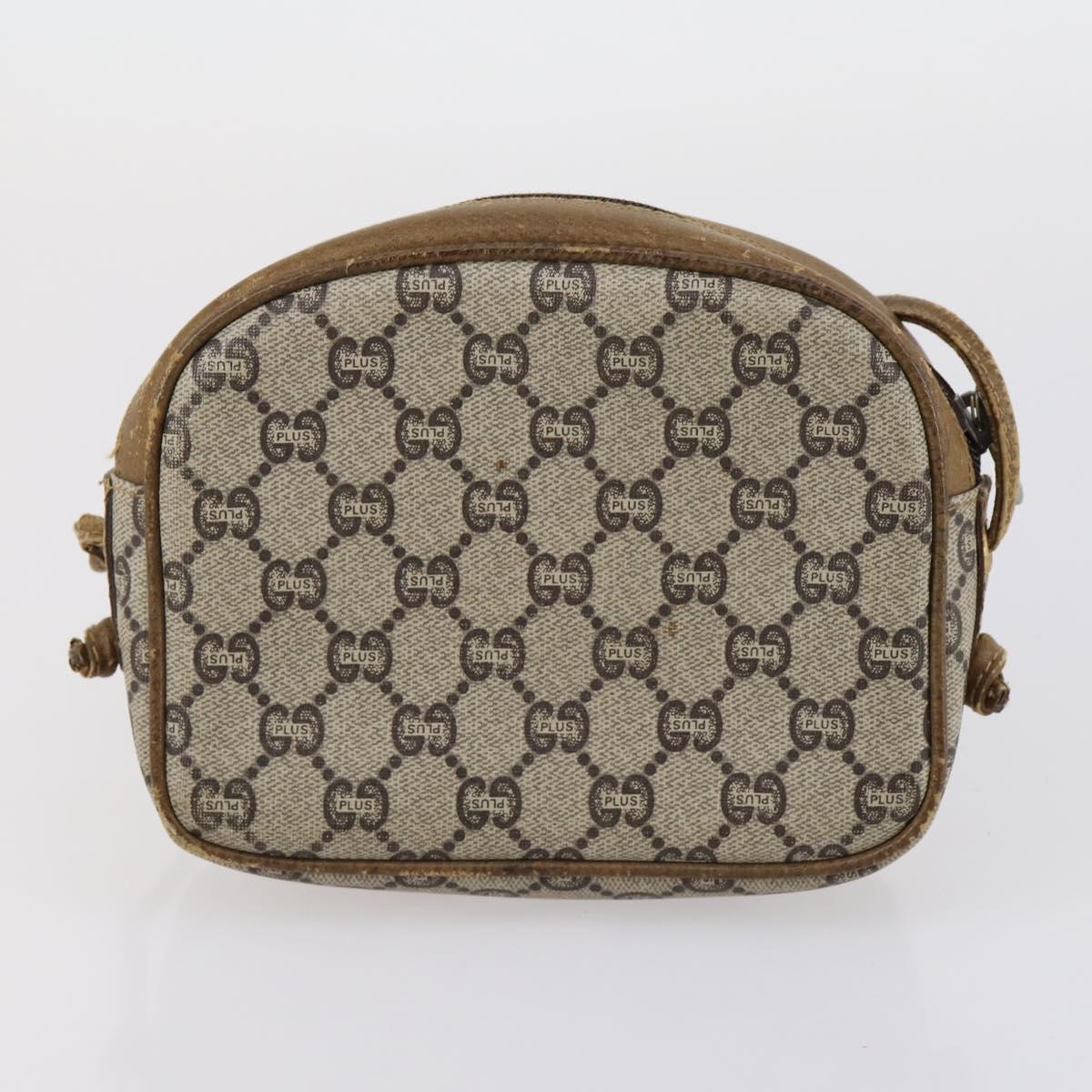 GUCCI GG Canvas Shoulder Bag Leather 3 Set Beige Auth bs30922