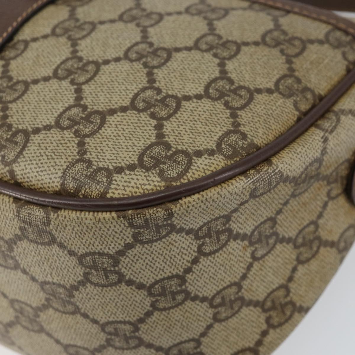 GUCCI GG Supreme Web Sherry Line Bag PVC Beige Gold 89 02 032 Auth bs30923