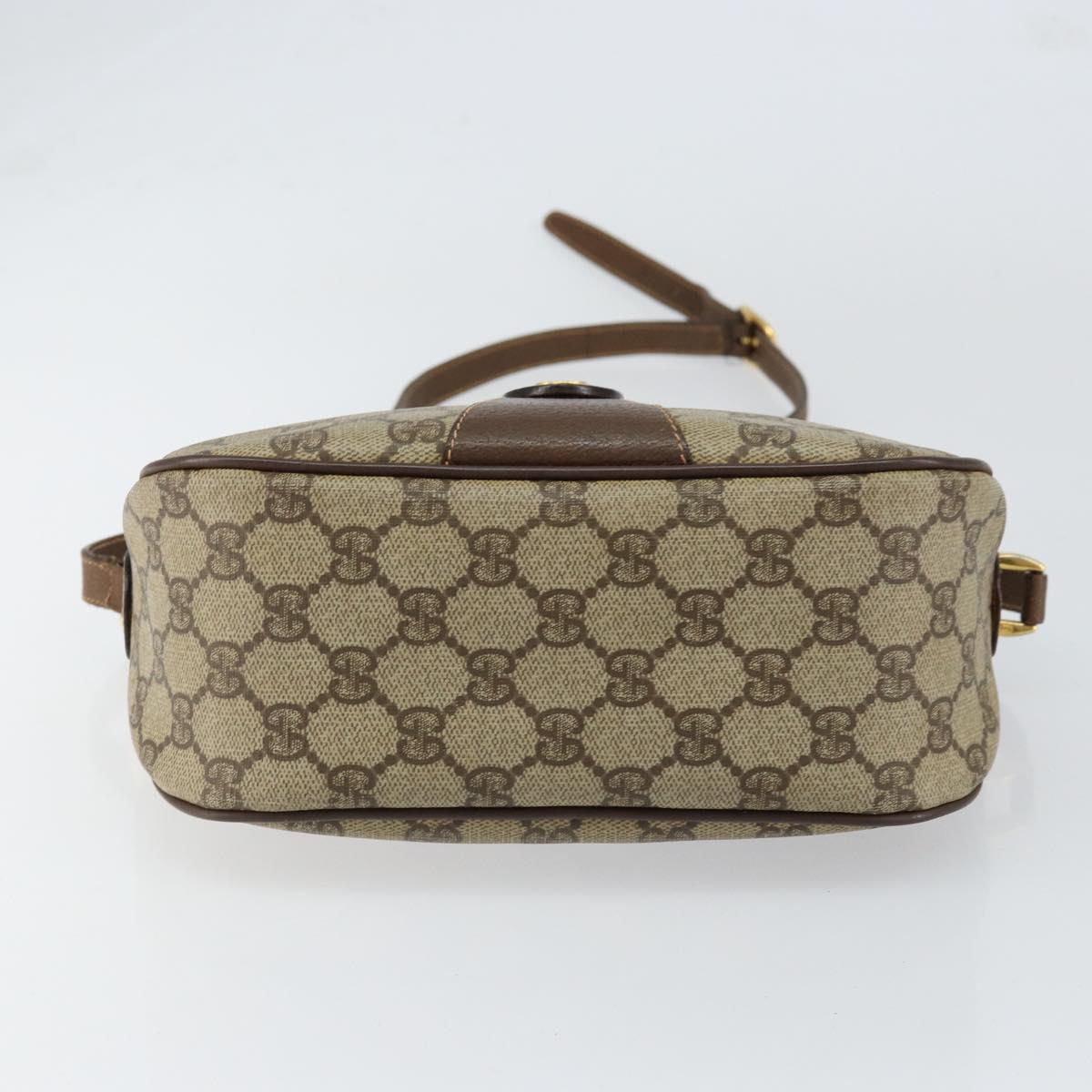 GUCCI GG Supreme Web Sherry Line Bag PVC Beige Gold 89 02 032 Auth bs30923