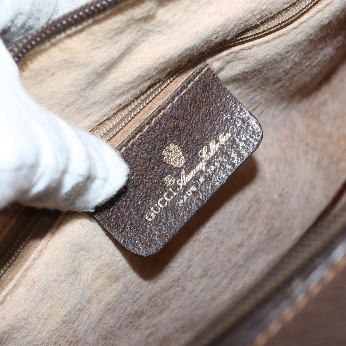 GUCCI GG Supreme Web Sherry Line Bag PVC Beige Gold 40 02 007 Auth bs30926