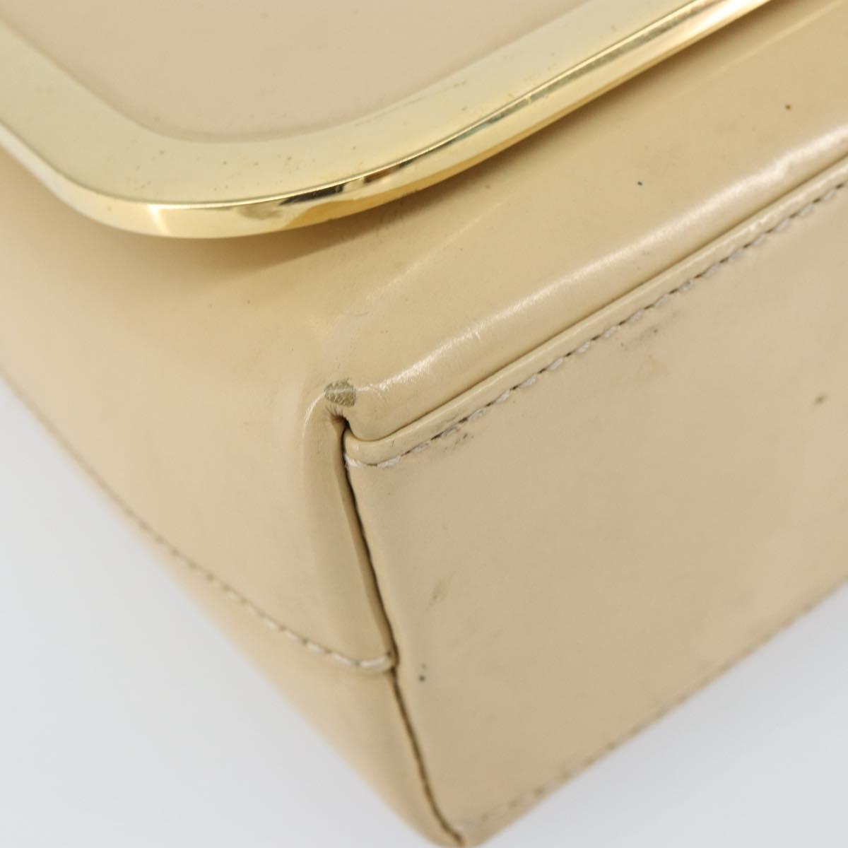 GUCCI Shoulder Bag Patent leather Beige Gold 007 2113 0278 Auth bs30927