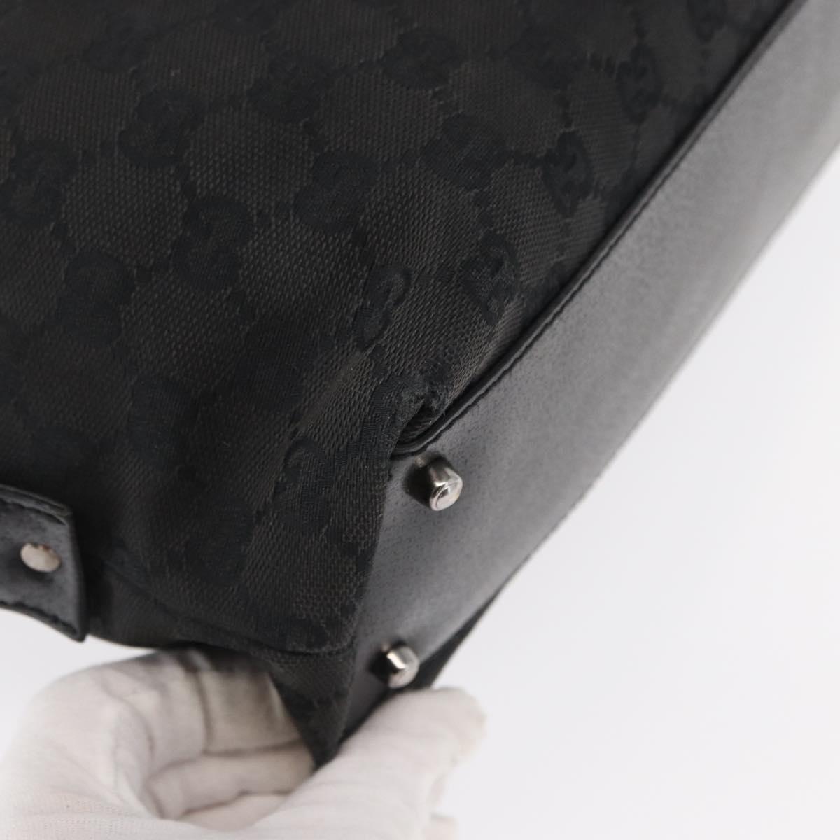 GUCCI GG Canvas Hand Bag Black 113009 Auth bs30929