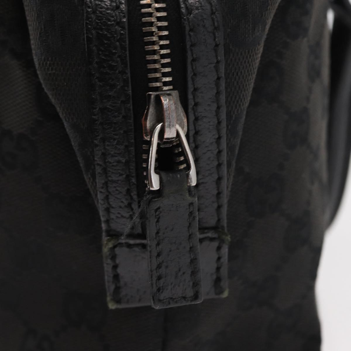 GUCCI GG Canvas Hand Bag Black 113009 Auth bs30929